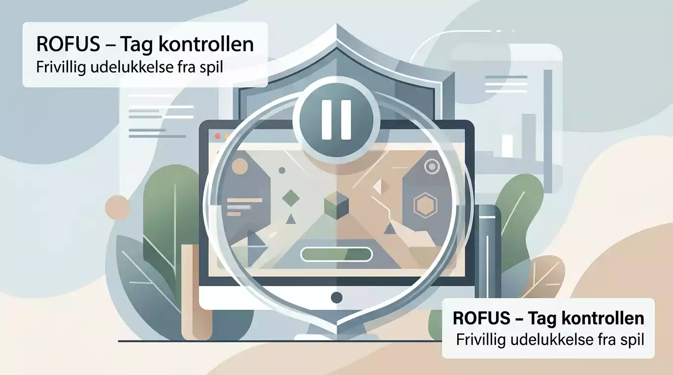 Illustration af ROFUS som beskyttende stopskilt ved online spil